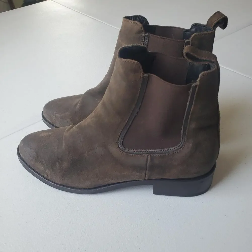 Thursday Boot Co Boots Womens Size 10.5 Brown Suede Chelsea Ankle Dress Casual